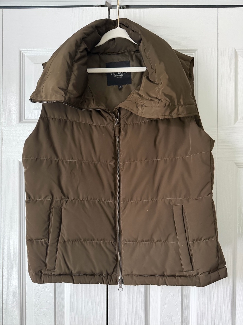 Talbots Brown/Green Quilted Puffer Vest